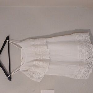 White Smocked Ruffled‎ Mini Camisole Dress